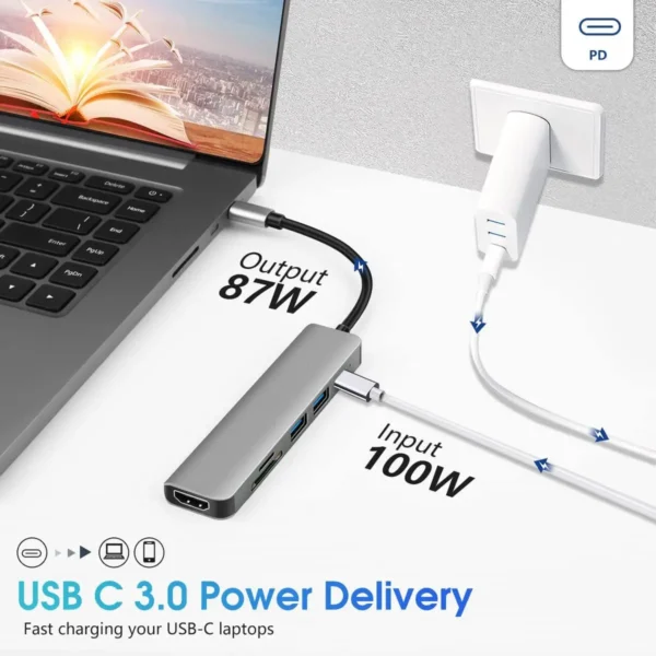 Adaptador USB-C 6 en 1